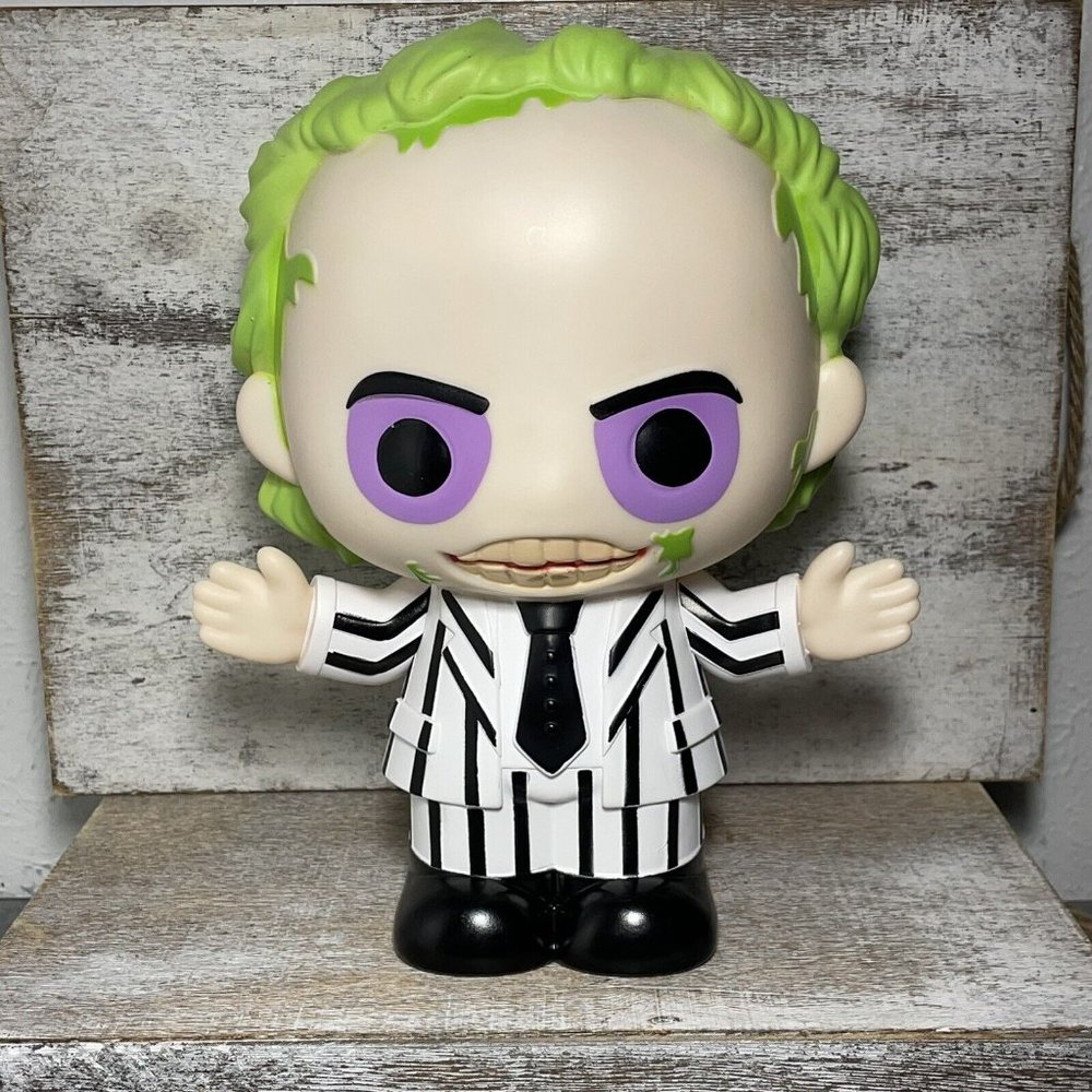 Beetlejuice Horror Classic Black & White Suit Figural 8.5” Piggy Bank
